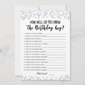 Hoe goed ken je de Birthday boy Game Kaart? Kaart (Voorkant)