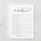 Hoe goed ken je de Birthday Girl spel Kaart (Voorkant)