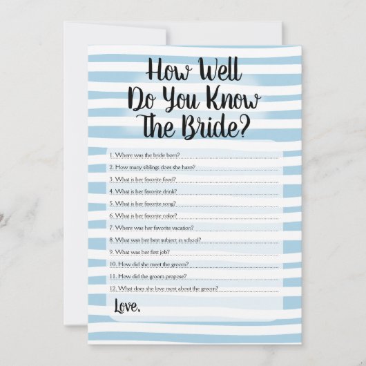 Hoe goed ken je de blauwe streep? kaart (Voorkant)