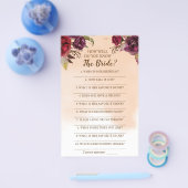 Hoe goed ken je de Bride Burgundy-game-kaart? Flyer (Enkel)