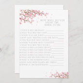 Hoe goed ken je de Bride Cherry Blossom? Bedankkaart (Voorkant / Achterkant)