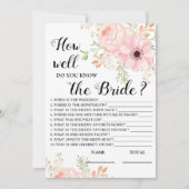 Hoe goed ken je de Bride Floral Bridal Game? Kaart (Voorkant)