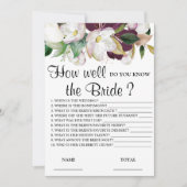 Hoe goed ken je de Bride Floral Game? Kaart (Voorkant)