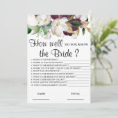 Hoe goed ken je de Bride Floral Game? Kaart (Staand voorkant)