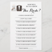 Hoe goed ken je de bride? Gamekaart Flyer (Voorkant)