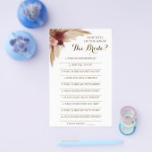 Hoe goed ken je de Bride Pampas-spelkaart? Flyer (Enkel)