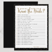 Hoe goed ken je de Bride Vrijgezellenfeest Game? Kaart (Voorkant / Achterkant)