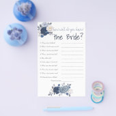 Hoe goed ken je de Bride? Vrijgezellenfeest-kaart Flyer (Enkel)