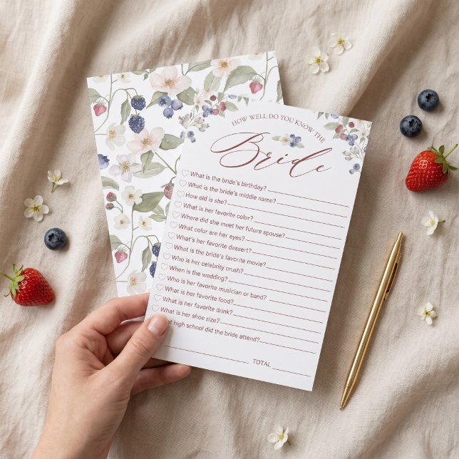 Hoe Goed Ken Je de Bruid Bruidsfeest Spelkaart (How Well Do You Know Bride Bridal Shower Game Card)