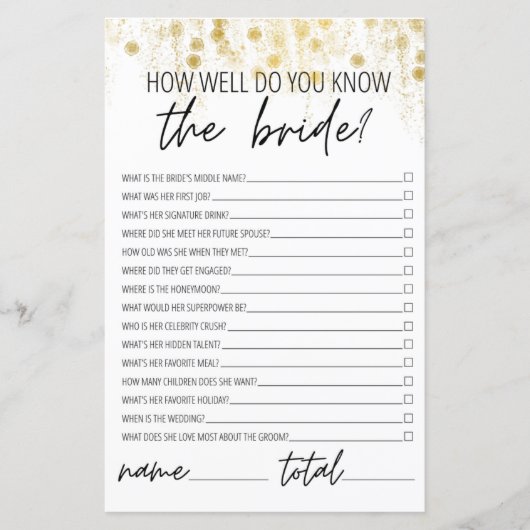 Hoe goed ken je de bruid Bruidsjonker Glanzend (Voorkant)