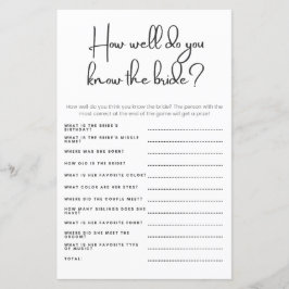 Hoe goed ken je de bruid bruiloft douche spel