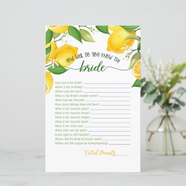 Hoe goed ken je de bruid - Citroen (Staand voorkant)