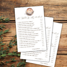 Hoe goed ken je de bruid koffie douche spel