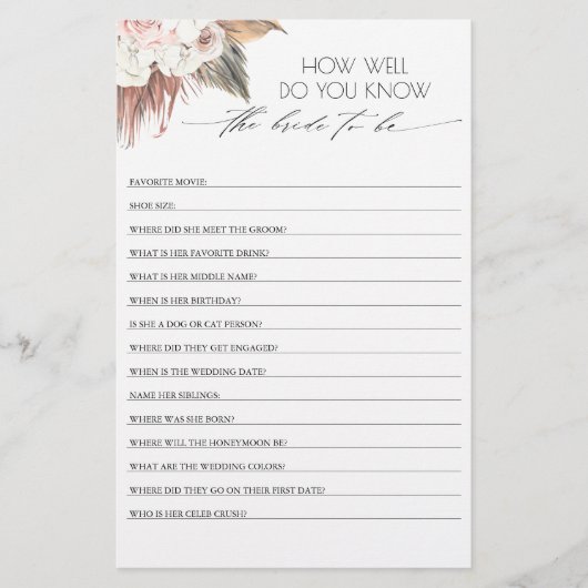 Hoe goed ken je de bruid om Vrijgezellenfeest te z (Voorkant)