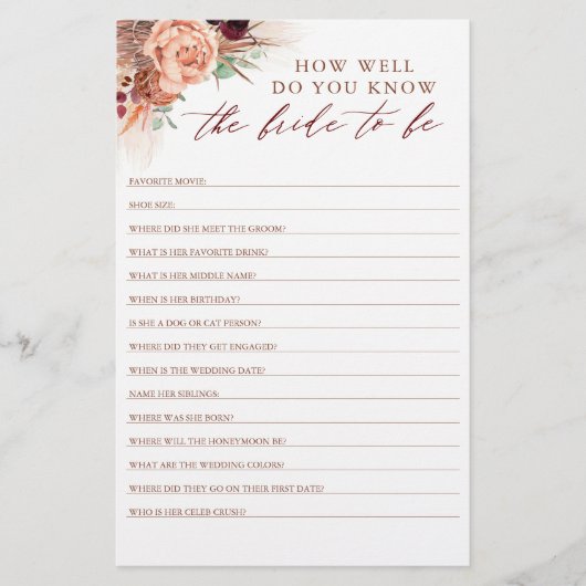 Hoe goed ken je de bruid om Vrijgezellenfeest te z (Voorkant)