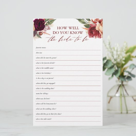 Hoe goed ken je de bruid om Vrijgezellenfeest te z (Staand voorkant)