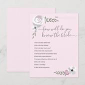 Hoe goed ken je de game van het bruid Vrijgezellen Aankondigingskaart (Voorkant / Achterkant)