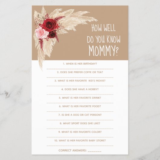 Hoe goed ken je de Kaart van Mam Baby shower? (Voorkant)