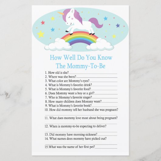 Hoe goed ken je het baby shower spel? (Voorkant)