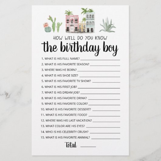 Hoe goed ken je het 'Birthday Boy Game'? (Voorkant)