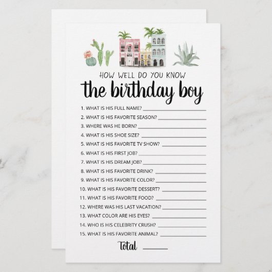 Hoe goed ken je het 'Birthday Boy Game'? (Voorkant / Achterkant)