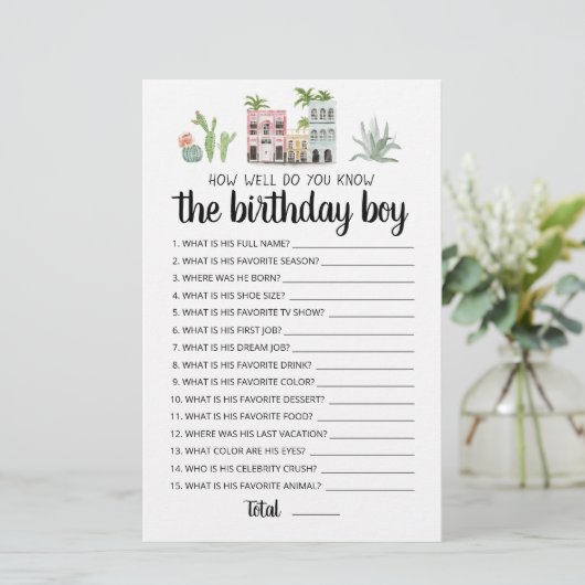 Hoe goed ken je het 'Birthday Boy Game'? (Staand voorkant)