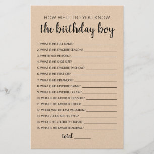 Hoe goed ken je het 'Birthday Boy Game'?