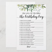 Hoe goed ken je het 'Birthday Boy Game'? (Voorkant / Achterkant)