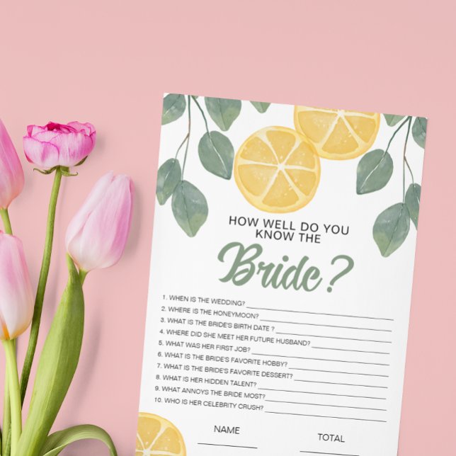 Hoe goed ken je het Bridal-spel van de Bride Lemon (Creator heeft geüpload)