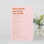 Hoe goed ken je het Bride Vrijgezellenfeest Game? (Staand voorkant)