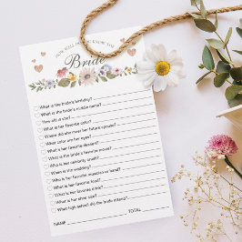 Hoe goed ken je het Bride Vrijgezellenfeest Game? Kaart