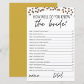 Hoe goed ken je het Bride Vrijgezellenfeest Gold? (Voorkant / Achterkant)