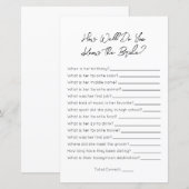 Hoe goed ken je het bruid- Vrijgezellenfeest spel (Voorkant / Achterkant)