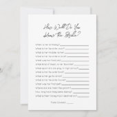 Hoe goed ken je het bruid- Vrijgezellenfeest spel Feestdagenkaart (Voorkant)