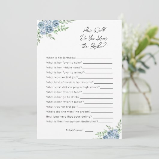 Hoe goed ken je het bruid- Vrijgezellenfeest spel Feestdagenkaart (Staand voorkant)