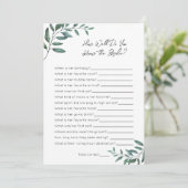 Hoe goed ken je het bruid- Vrijgezellenfeest spel Feestdagenkaart (Staand voorkant)