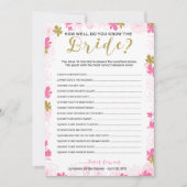 Hoe goed ken je het bruid vrijgezellenfeest spel kaart (Voorkant)