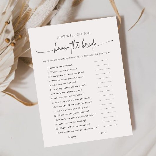 Hoe goed ken je het bruidsspel