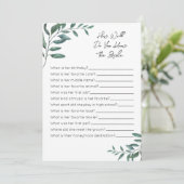 Hoe goed ken je het bruidsspel - Eucalyptus Programmakaart (Staand voorkant)