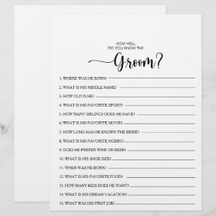 Hoe goed ken je het Groom Vrijgezellenfeest Game?
