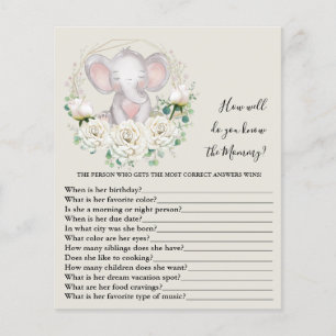 Hoe goed ken je het mama Baby shower Game?