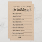 Hoe goed ken je het meisje van de geboorte? (Voorkant / Achterkant)