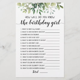 Hoe goed ken je het meisje van de geboorte?