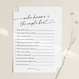 Hoe goed ken je het paar bruids spel Kaart