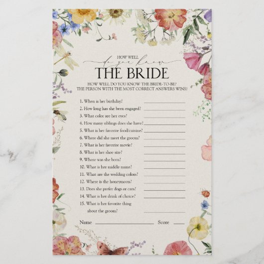 Hoe goed ken je het spel Bride Flowers (Voorkant)