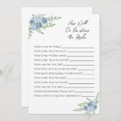 Hoe goed ken je het spel van de Bride - Blauwe Flo Programmakaart (Voorkant / Achterkant)