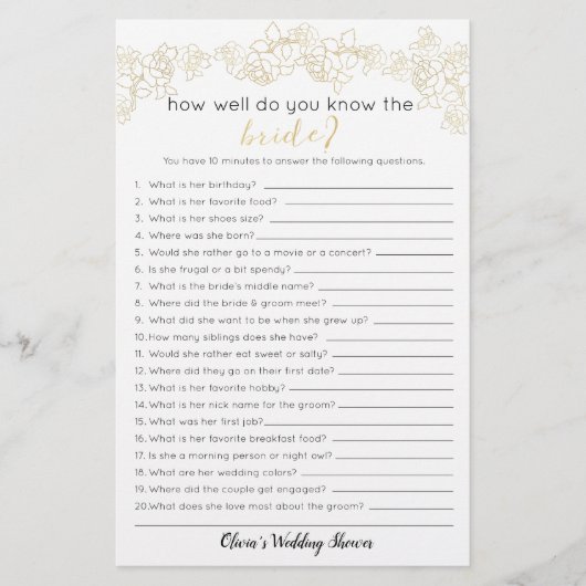 Hoe goed ken je het spel van de Bride, Vrijgezelle Flyer (Voorkant)