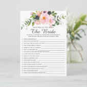 Hoe goed ken je het spel van het Bride Vrijgezelle Kaart (Staand voorkant)