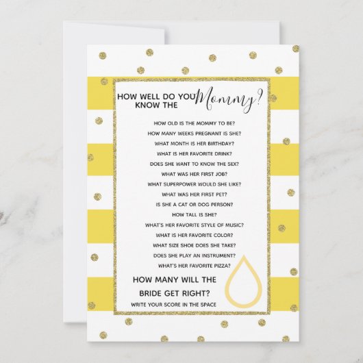 hoe goed ken je het spel van het mammie baby showe kaart (Voorkant)