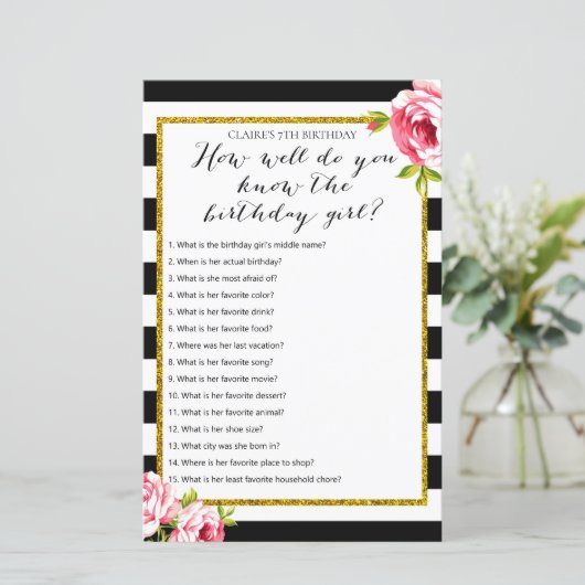 Hoe goed ken je het verjaardagsmeisje Game? (Staand voorkant)